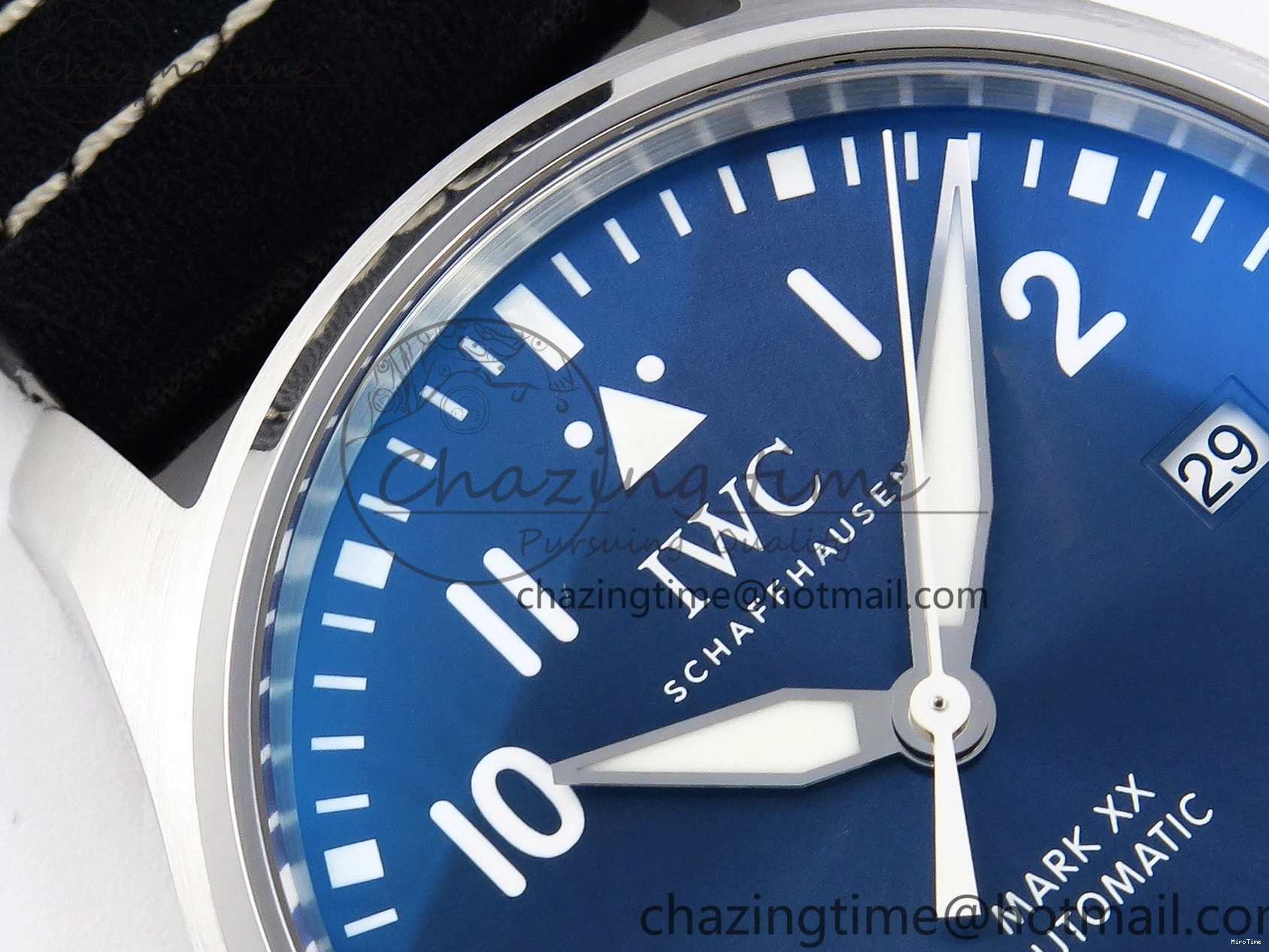 MIROTIME 0226 Pilot Mark XX IW328203 ZF 1:1 Best Edition Blue Dial on Dark Blue Leather Strap A Snug 7024